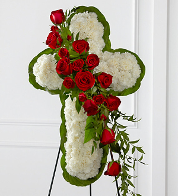 Floral Cross Easel