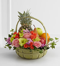 Rest in Peace™ Fruit & Flowers Basket