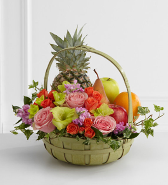 Rest in Peaceâ„¢ Fruit & Flowers Basket